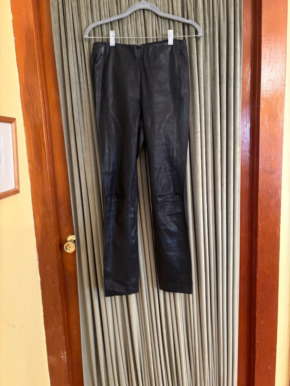Rag & Bone High Rise Cropped Simone Black Lambskin Leather Skinny Jeans